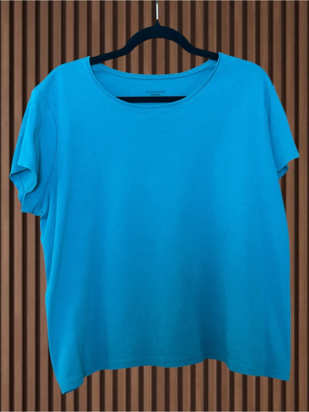 Eileen Fisher Turquoise Crewneck Short-Sleeve Top